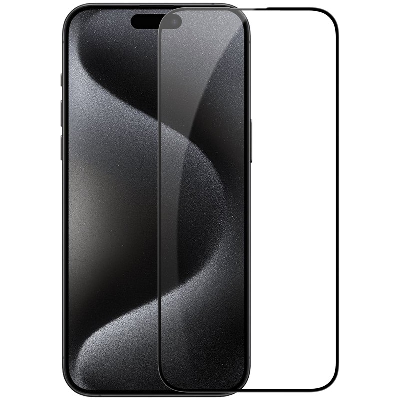 Protector Pantalla Cobertura total Cristal Templado iPhone 15 Pro Max negro  - Comprar online