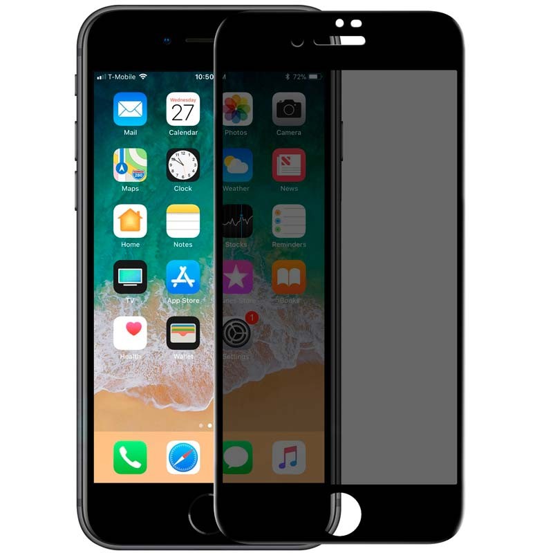 Protector de pantalla privacidad de cristal templado iPhone 8 negro -  Comprar online