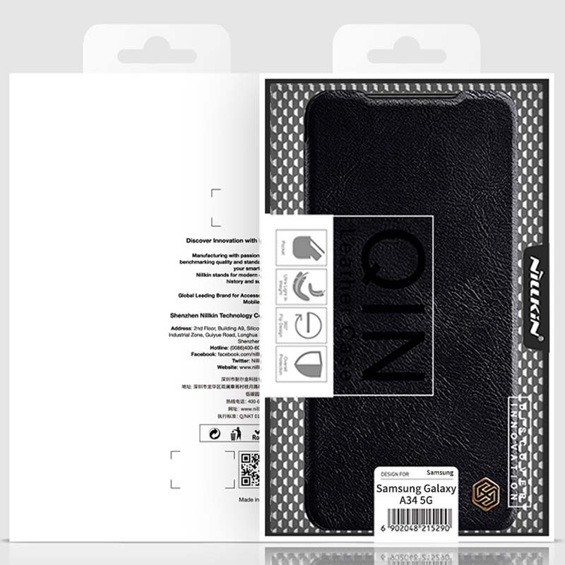 Coque en cuir Qin Pro noire de Nillkin pour Samsung Galaxy A34 5G - Ítem8