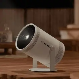 Proyector Samsung The Freestyle 2da Gen WiFi BT Blanco - en funcionamiento