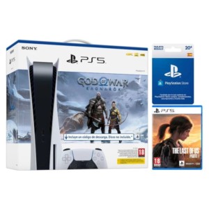 Console PS5 + God of War Ragnarök + The Last of Us Part I + Carte PSN 20 €
