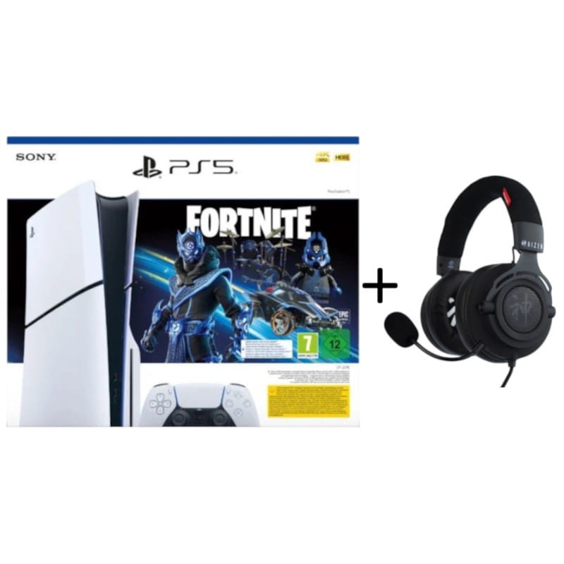 Sony PlayStation 5 Slim 1TB Con Lector + Fortnite Cobalt Star + Auriculares Aizen - Consola SONY - Ítem