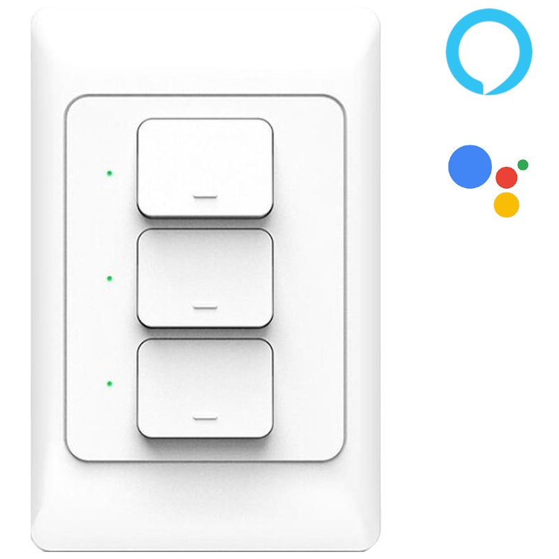 Interruptor Inteligente Zemismart Triple - Google Home / Amazon Alexa