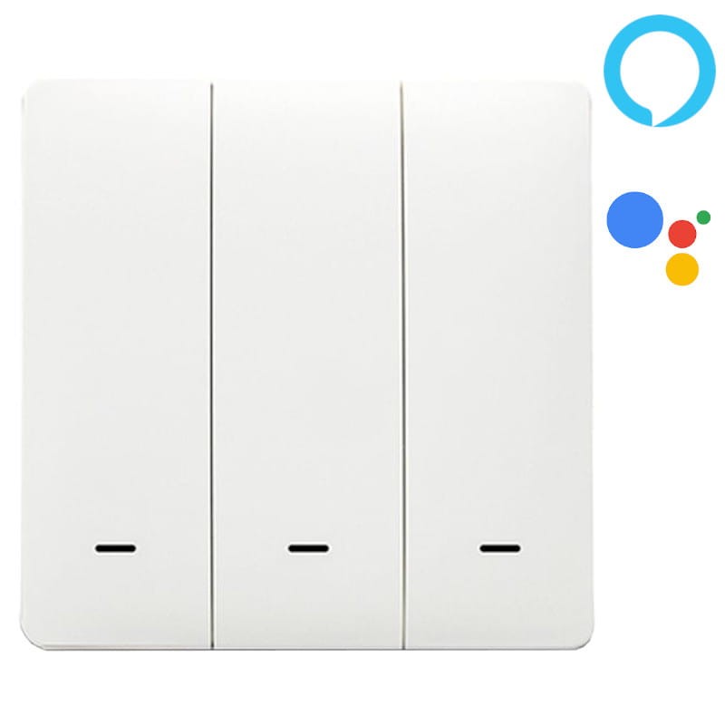 Interruptor Wifi Smarthome con 3 pulsadores compatible con