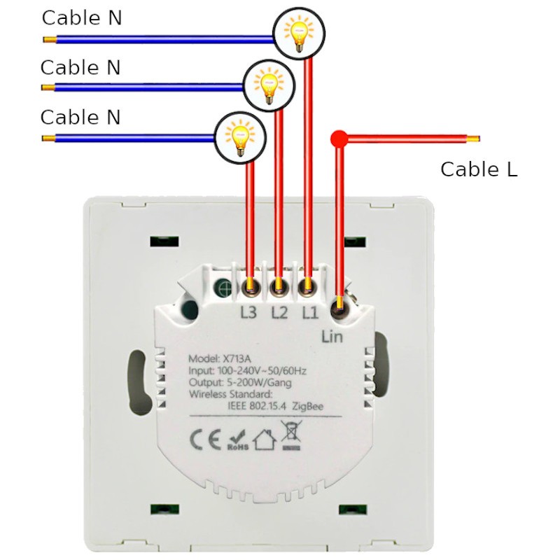 Interruptor Inteligente Zemismart Zigbee 3.0 Triplo - Item3