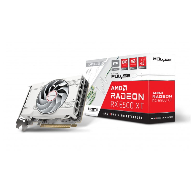 Sapphire PULSE Radeon RX 6500 XT ITX PURE AMD 4 GB GDDR6 White - Carte graphique - Ítem