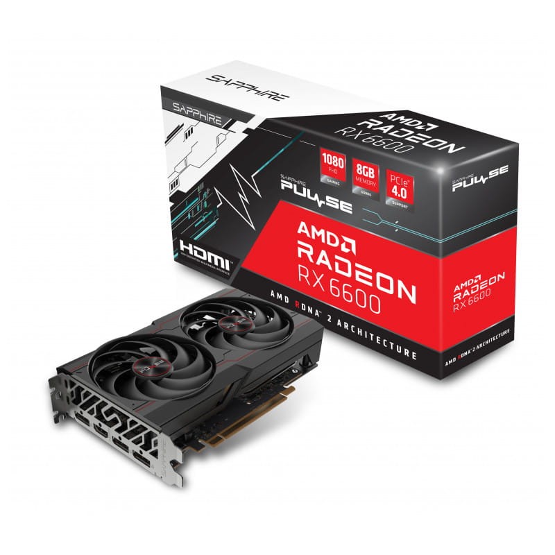 Sapphire PULSE PULSE Radeon RX 6600 AMD 8 GB GDDR6 Preto - Placa gráfica - Item