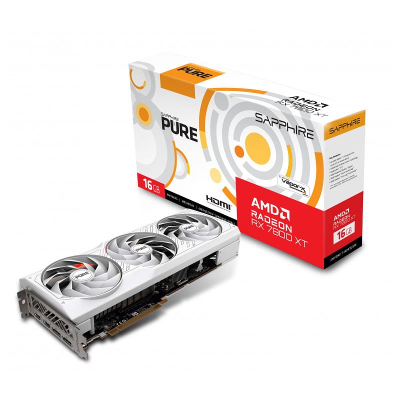 Sapphire PURE Radeon RX 7800 XT AMD 16 GB GDDR6 Blanc - Carte graphique - Ítem
