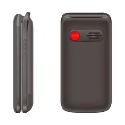 Qubo X-247BL Preto - Telemóvel para Idosos Vista lateral e com a capa fechada