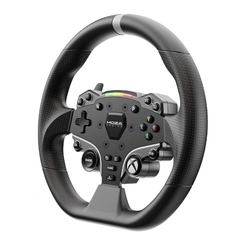 Moza Racing R3 Preto - volante esportivo com aro emborrachado, botões iluminados, D-pad e paddles metálicos; compatível com PC e Xbox