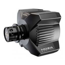 Moza Racing R3 Preto com base robusta em alumínio, acabamento fosco, aletas de ventilação laterais e engate rápido para volante em PC e XBOX