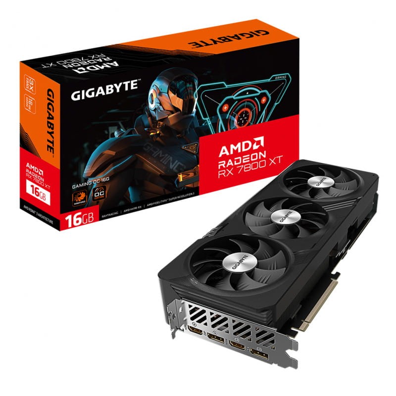 Gigabyte Radeon RX 7800 XT GAMING OC AMD 16 GB GDDR6 Negro – Tarjeta Gráfica - Ítem