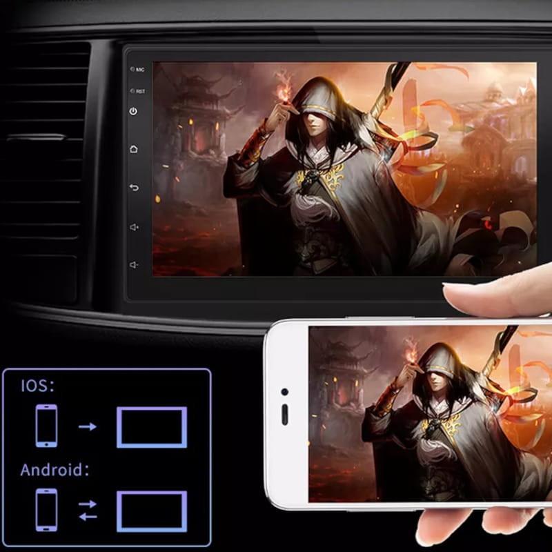 Autorradio 2 DIN TS7-9 1GB/16GB Carplay Mirrorlink Android Negro - Ítem1
