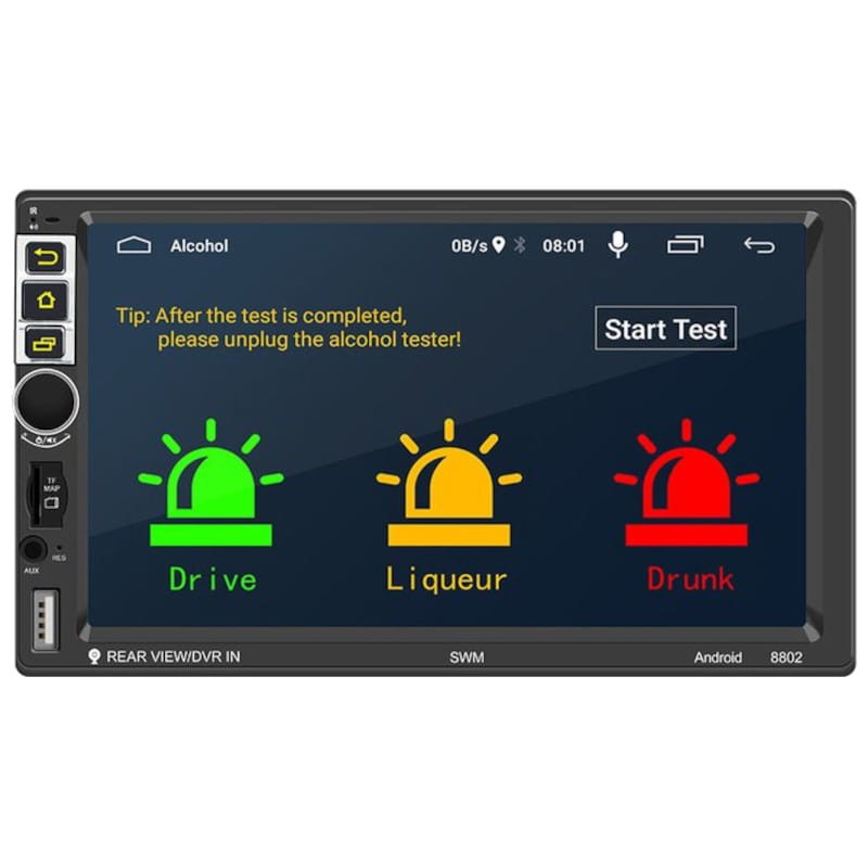 Auto rádio 2 DIN SWM S-8802C 2GB/32GB GPS MirrorLink WiFi Preto - Item1