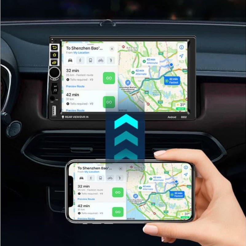 Autoradio 2 DIN S-8802C 2Go/64Go GPS MirrorLink WiFi Noir - MirrorLink