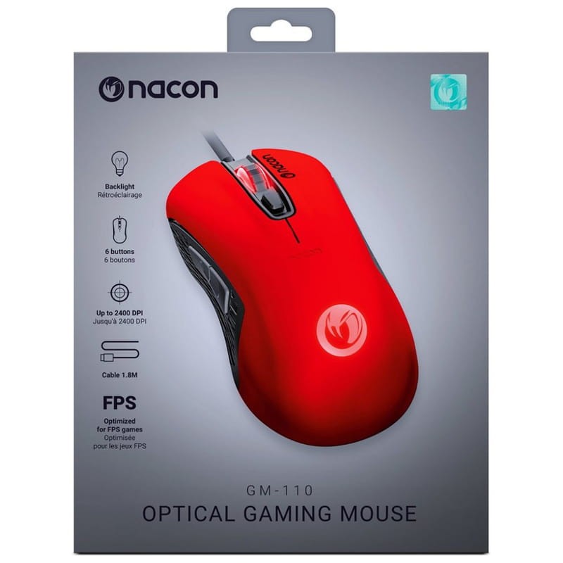 Ratón Gaming Nacon GM-110 Rojo - 2400 DPI - Ítem4