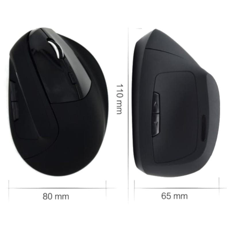 Rato Sem fio EWENT EW3158 Ergonómico -1600DPI - Dimensões