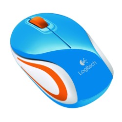Mouse Wireless Mini Logitech M187 Azul - Item1