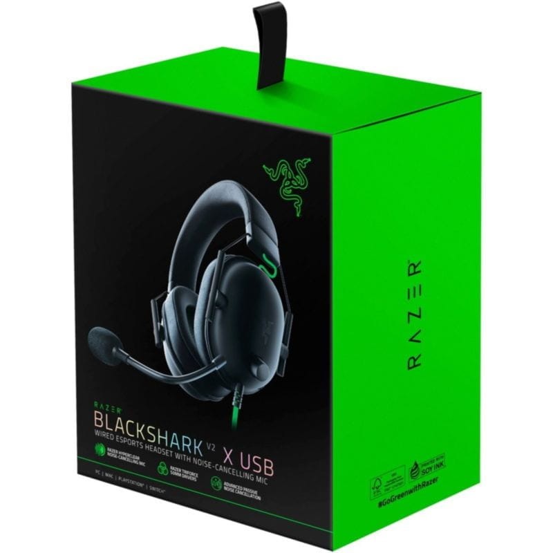 Razer Blackshark V2 X Cancelación de ruido Negro/Verde - Auriculares Alámbricos - Ítem5