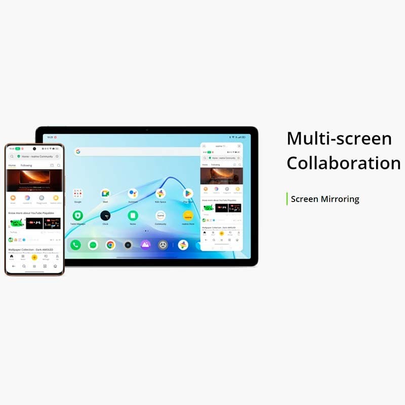 Tablet Realme Pad 2 6GB/128GB cinzento com ecrã 2K de 11,5 pol, bordas finas e colaboração multi-ecrã com espelhamento do smartphone
