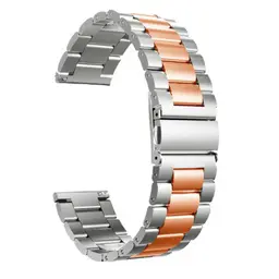 Correa de recambio universal de 20mm para smartwatch Metal Eslabones Dual en color rosa