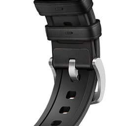 Bracelet 20 mm en cuir premium avec boucle métallique argentée et passants doubles, trous ajustables, adapté aux montres Xiaomi Amazfit Samsung Huawei
