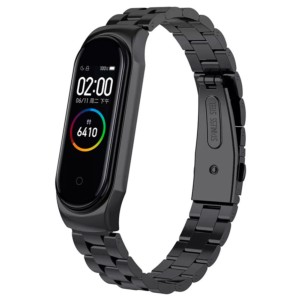 Pulseira de substituição com design de elos de metal para Xiaomi Mi Band 4