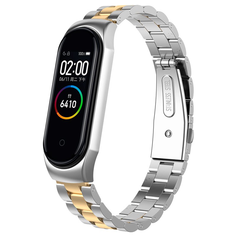 Pulseira de substituição com design de elos de metal Dual Color para Xiaomi Mi Band 4 - Item1