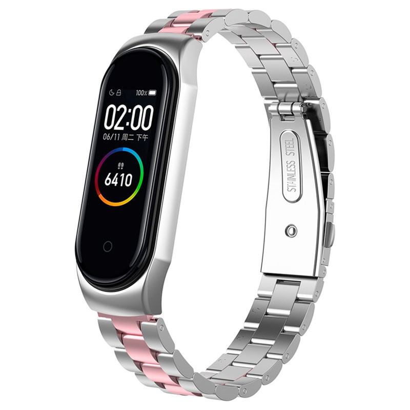 Pulseira de substituição com design de elos de metal Dual Color para Xiaomi Mi Band 4 - Item2