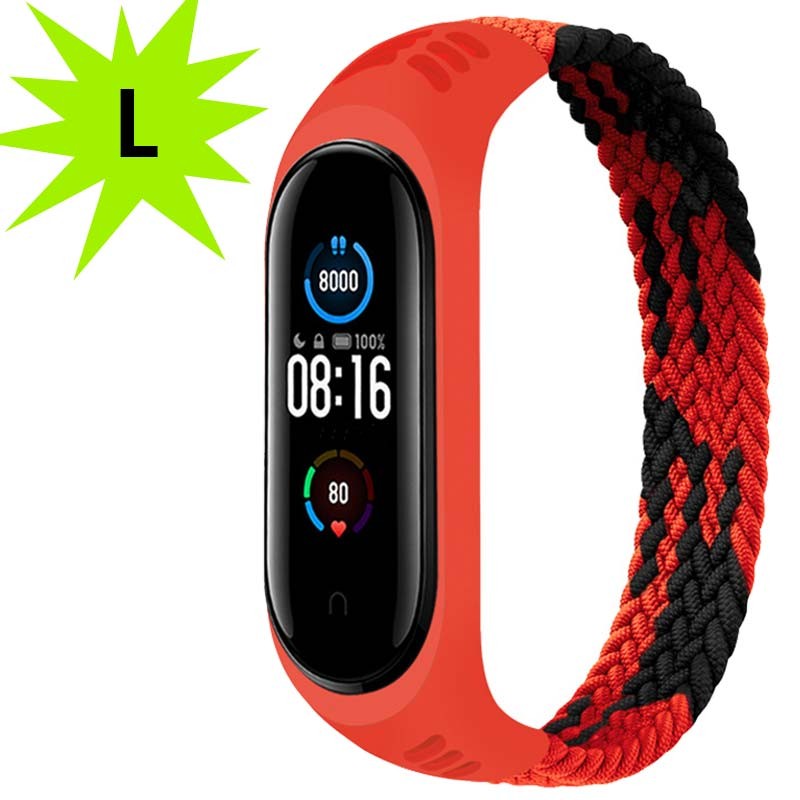 Kit Correa Banda y Buff Screen Protector de Reloj inteligente Xiaomi Mi  band 5 Color Rojo