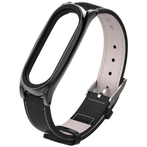 Correa de Cuero Para Xiaomi Mi Band 5 con Marco Metal Diseño - IziStore Peru