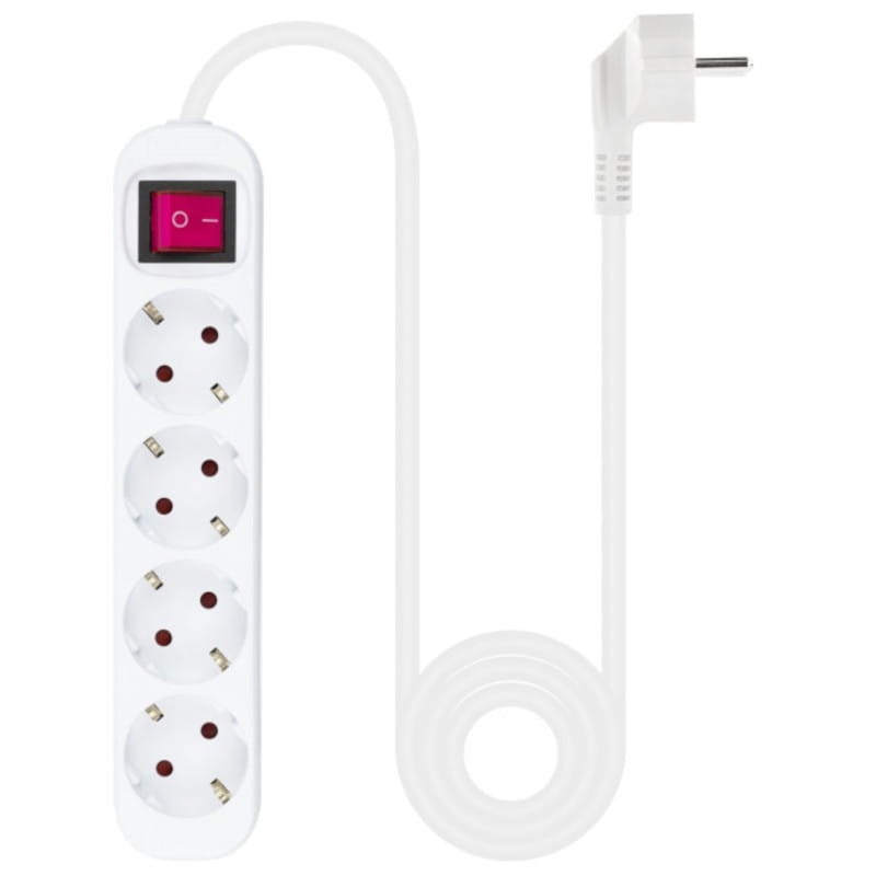 Régua de alimentação de 4 tomadas Nanocable com interruptor 1.4m Branco - Item
