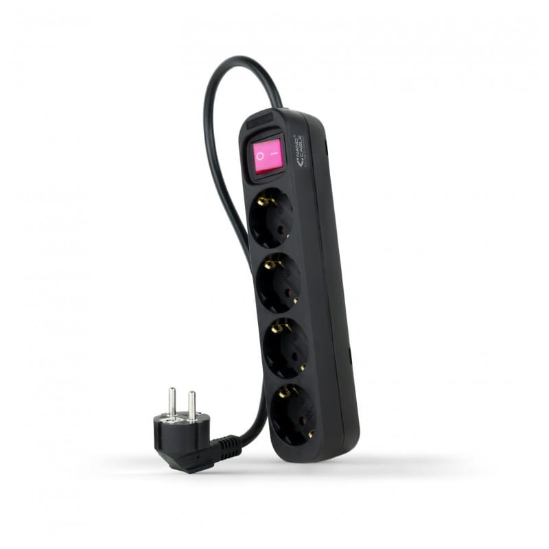 Régua de alimentação de 4 tomadas Nanocable com interruptor 1.4m Preto - Item1