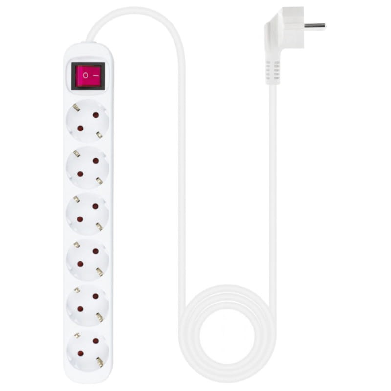 Nanocable 6-socket power strip with switch 1.4m White