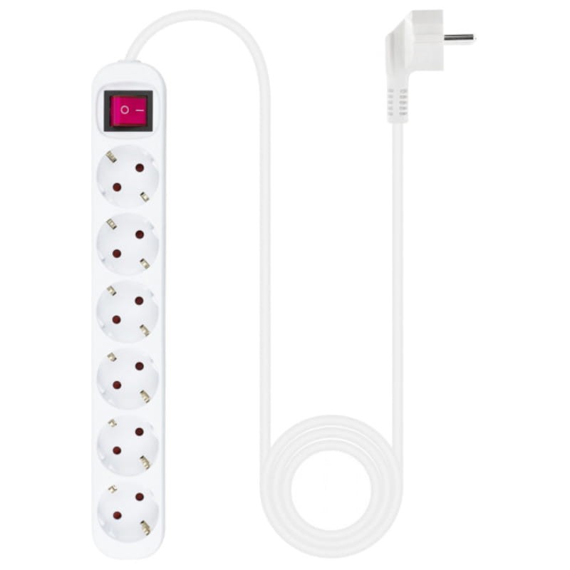 Regleta de 6 tomas Nanocable con Interruptor 1.4m Blanco - Ítem