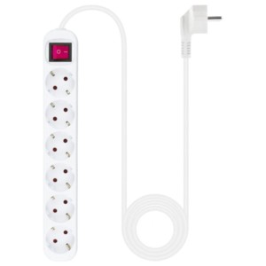 Nanocable 6-socket power strip with switch 1.4m White