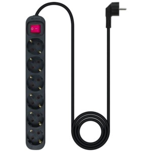 Nanocable 6-socket power strip with switch 1.4m Black
