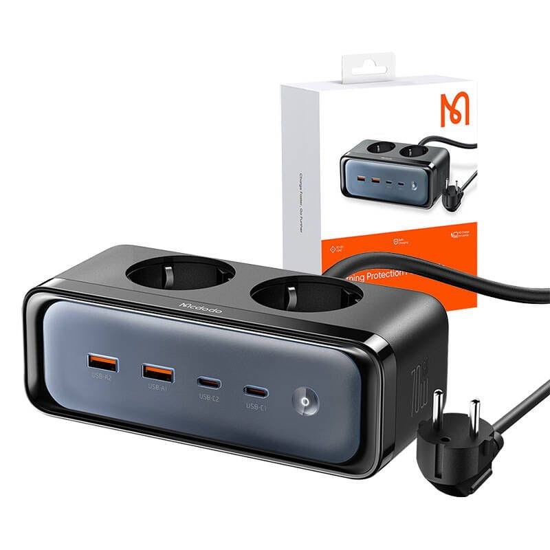 Bloc multiprises Mcdododo CH-4610 2 prises + 4 USB Noir - Ítem3