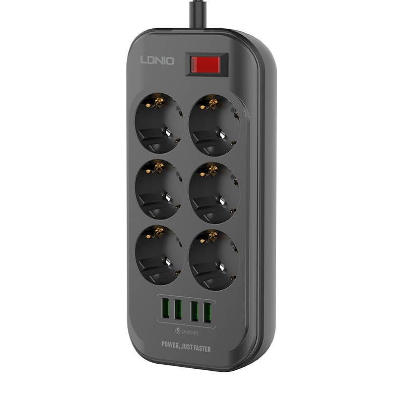 Bloco de tomadas SE6403 com 6 tomadas + 4 USB Preto - Item3