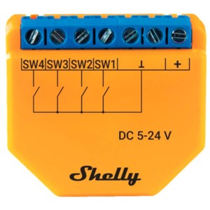 Relé Shelly Plus I4 DC Naranja