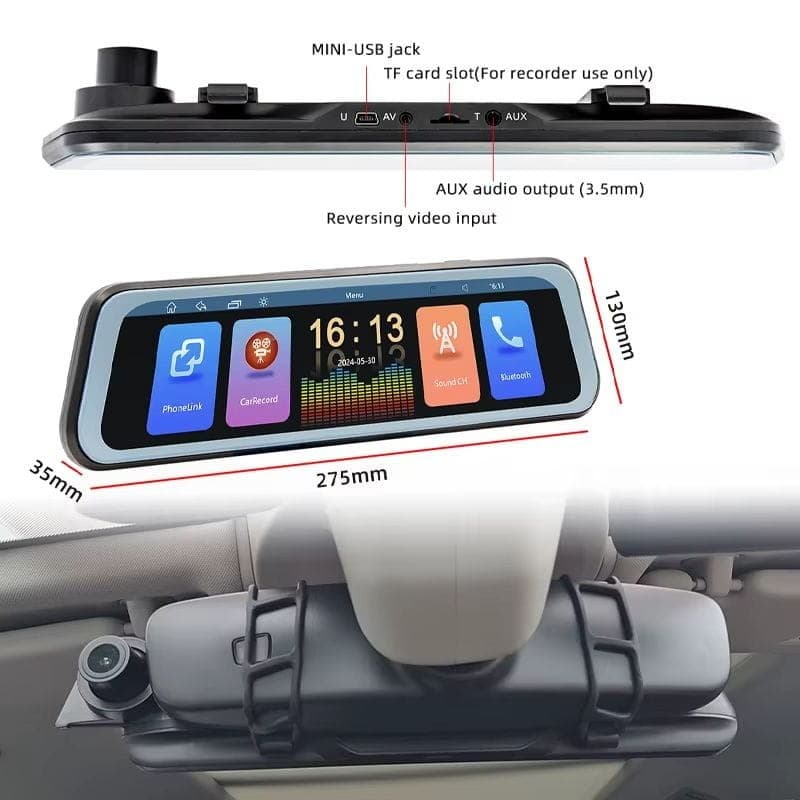 Dimensions de Rétroviseur SWM B5319R Noir - Lecteur multimédia pour voiture