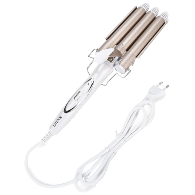 Rizador de Pelo Kemei KM-1010 Tourmaline Blanco/Dorado - Ítem