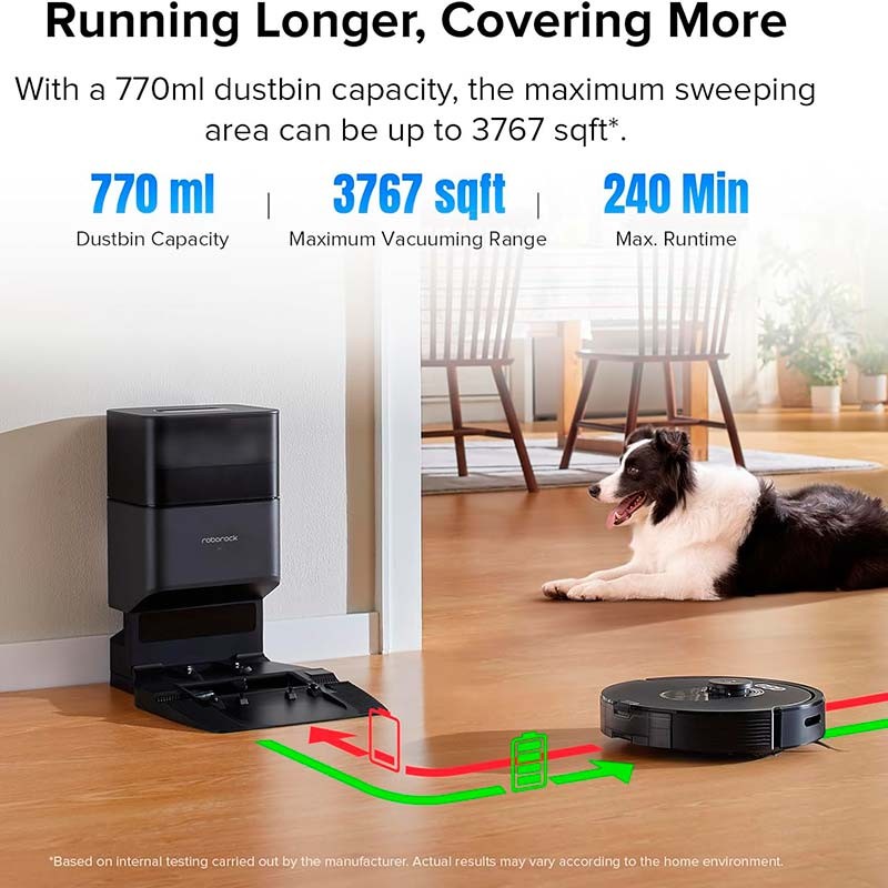 Roborock Q5 Max Plus Noir + Base auto-vidante - Aspirateur Robot - Ítem5