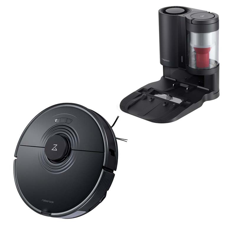 Roborock S7+ Negro + Base de autovaciado RockDock - Aspirador Robot