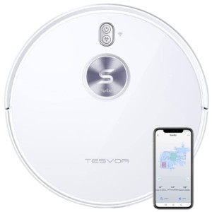 Aspirateur Robot Tesvor S6 Turbo LiDAR 4000 PA Blanc
