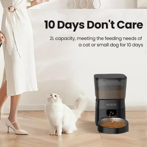 Rojeco Automatic Pet Feeder Versão WiFi 2L Preto - Alimentador Automático para Animais de Estimação - Item3