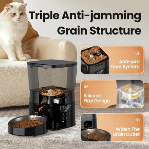 Rojeco Automatic Pet Feeder Versão WiFi 2L Preto - Alimentador Automático para Animais de Estimação - Item4