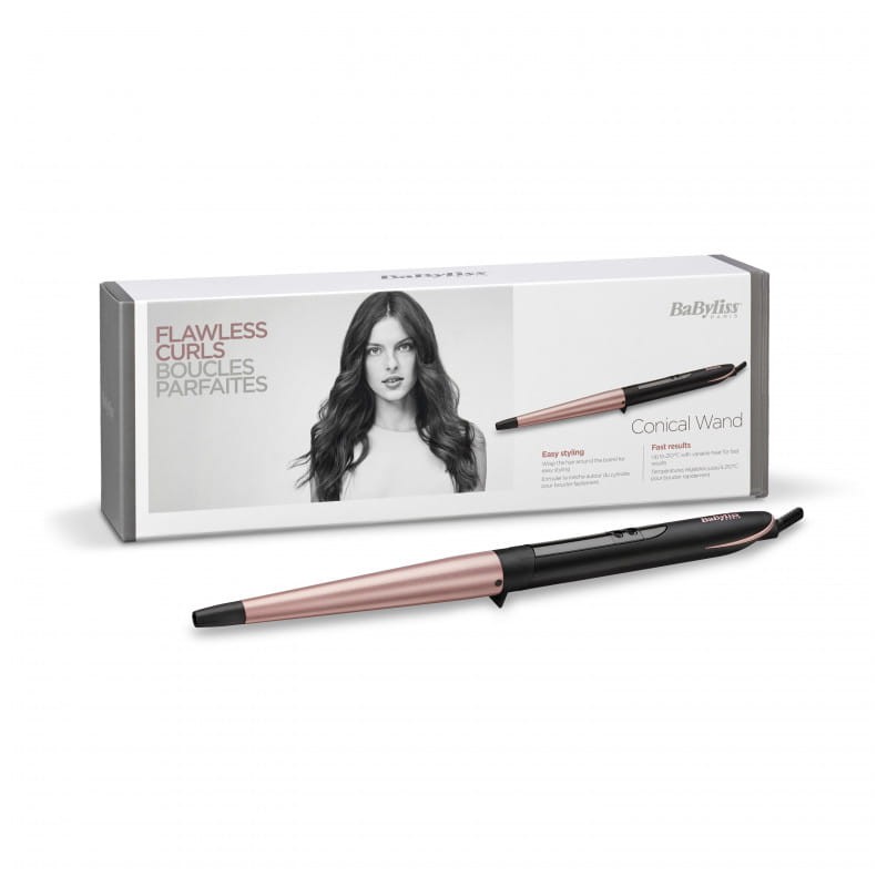 BaByliss Rose Quartz C454E Cónico 13 a 25 mm Nano cuarzo Negro / Rosa - Rizador de pelo - Ítem5