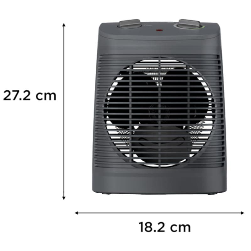 Rowenta Instant Comfort Compact SO2321 Cinzento - Dimensões do aquecedor elétrico interior