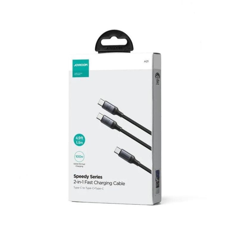 Joyroom SA21-1T2 2 en 1 1,5 m 100W USB C a C+C Negro - Cable de Carga - Ítem2